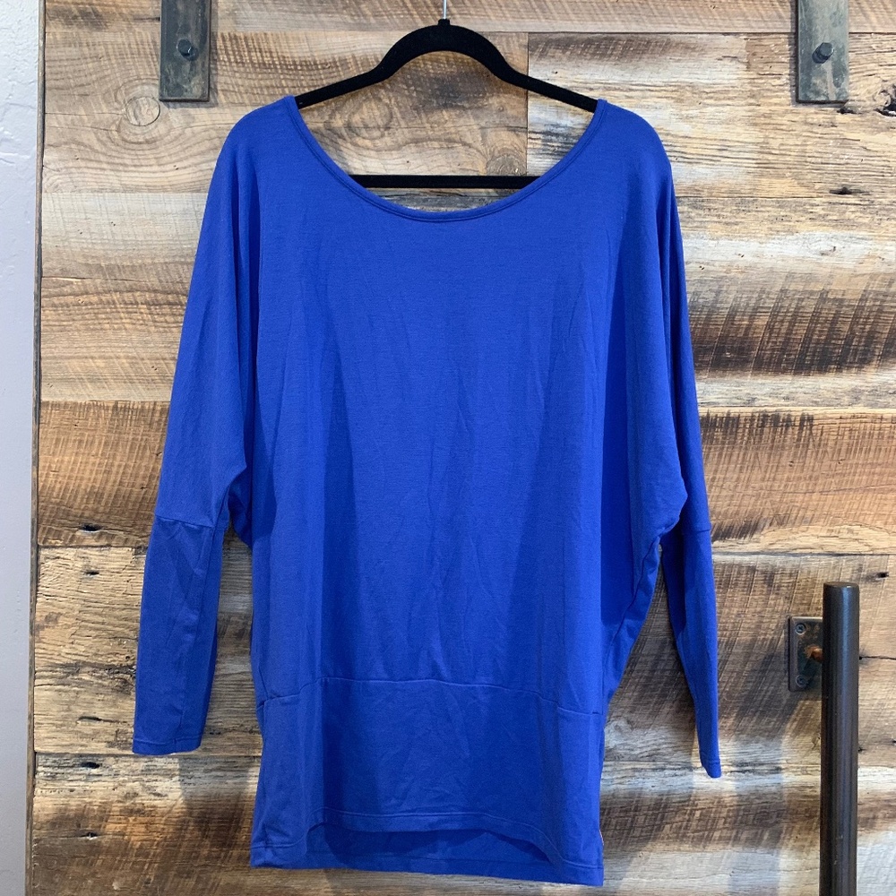 EUC & RARE! - Lucy - Long Sleeve Dolman Top w/ Rib Trim - Cobalt Blue - M